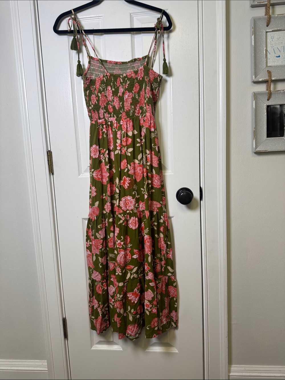 Patrons of Peace Floral Smocked Midi Dress XS Boho Cottagecore - Picture 7 of 7